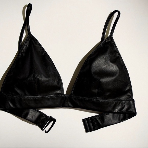 Free People - Katrina Black Vegan Leather Bralette - Picture 4 of 5